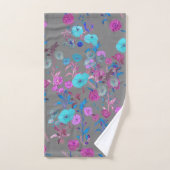 Serviette de bain lavée à l'impression de fleurs i (Serviette à main)