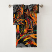 Serviette de bain Lion | Orange Lion Head Illustra (En situation)