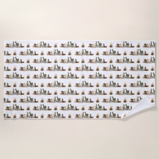 Serviette de bain Llama Meadow (choisir la couleur (Devant)