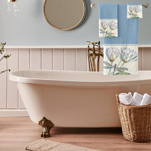 Serviette de bain Lotus et libellules