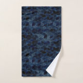 SERVIETTE DE BAIN LUXE BLEU GÉOMÉTRIQUE DESIGN (Serviette à main)
