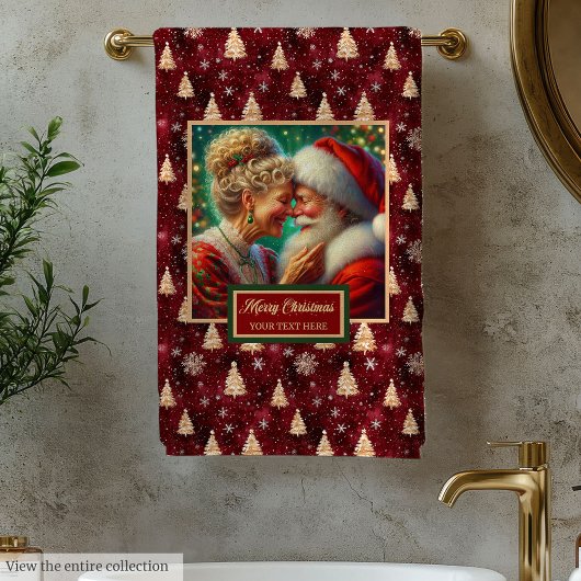 Serviette de bain M. et Mme Claus Cranberry