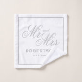 Serviette de bain M. et Mme pour couple marié (Gant de toilette)