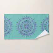 Serviette de bain Mandala bleu turquoise peinte en (Serviette à main)
