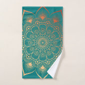 Serviette de bain Mandala Peach Bohemian Turquoise (Serviette à main)