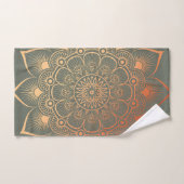 Serviette de bain Mandala Peach Green Sage Bohème (Serviette à main)
