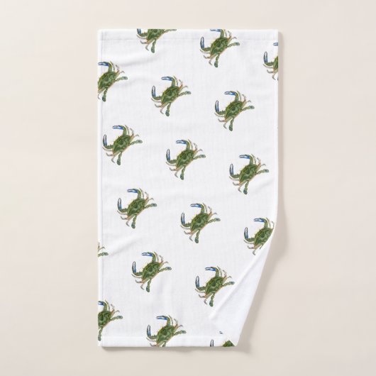 Serviette de bain marine de crabe bleu vert (Serviette à main)