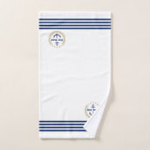 Serviette de bain marine personnalisée avec nom pe (Serviette à main)