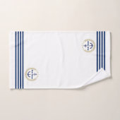Serviette de bain marine personnalisée avec nom pe (Serviette à main)