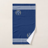 Serviette de bain marine personnalisée avec nom pe (Serviette à main)