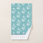 Serviette de bain Mermaid Turquoise Bleu Blanc Pla (Serviette à main)