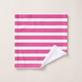Serviette de bain moderne rose chaud et blanc (Gant de toilette)