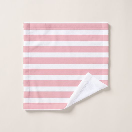 Serviette de bain moderne rose et blanc (Gant de toilette)