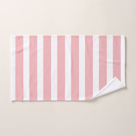 Serviette de bain moderne rose et blanc (Serviette à main)