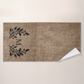 Serviette de bain Monogram Rustic Farmhouse Burlap (Serviette de bain)