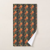 Serviette de bain motif à fleurs orange et jaune (Serviette à main)