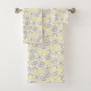 Serviette de bain Motif Citron Doodle