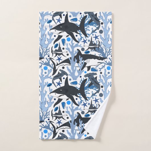 Serviette de bain motif de requin mignon (Serviette à main)