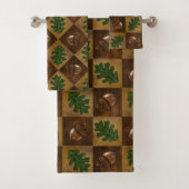 Serviette de bain Motif en écharpe en feuilles de  (En situation)