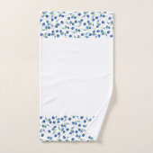 Serviette de bain Motif Fleurs Bleues Douces (Serviette à main)