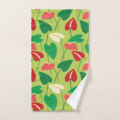 Serviette de bain motif fleurs flamingo colorées (Serviette à main)