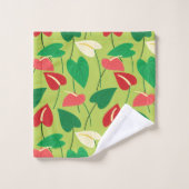 Serviette de bain motif fleurs flamingo colorées (Gant de toilette)