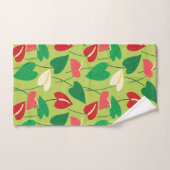 Serviette de bain motif fleurs flamingo colorées (Serviette à main)