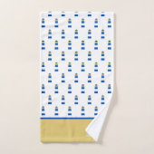 Serviette de bain Nautical Gold et bleu marine Lig (Serviette à main)
