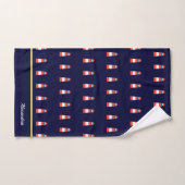 Serviette de bain Nautical Gold et bleu marine Lig (Serviette à main)