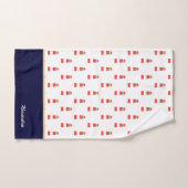 Serviette de bain Nautical Gold et bleu marine Lig (Serviette à main)