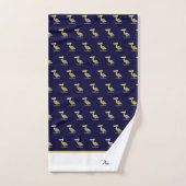 Serviette de bain Nautical Gold et bleu marine Lig (Serviette à main)