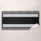 Serviette de bain noir et blanc (Serviette de bain)