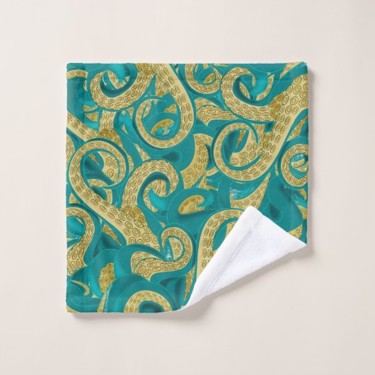 Serviette De Bain Octopus Set Tentacles D'Or (Gant de toilette)