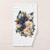 Serviette de bain Papillon Floral Bleu | Fleur Élé (Serviette à main)