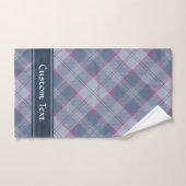 Serviette de bain Pastel bleu et rose Tartan (Serviette à main)