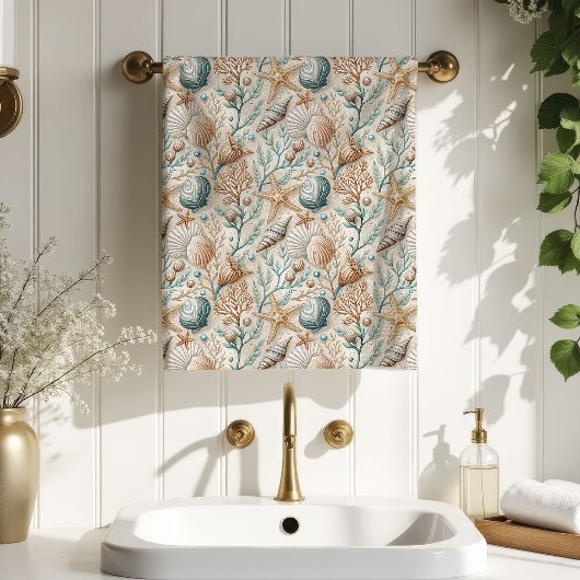 Serviette de bain pastel marine marron clair touch