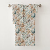 Serviette de bain pastel marine marron clair touch (En situation)