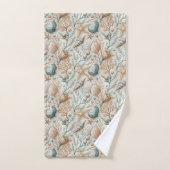 Serviette de bain pastel marine marron clair touch (Serviette à main)