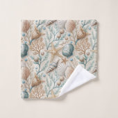 Serviette de bain pastel marine marron clair touch (Gant de toilette)