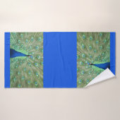 Serviette de bain - Peacock sur Royal Blue (Serviette de bain)
