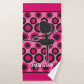 Serviette de bain personnalisée Ballerina rose (Serviette de bain)