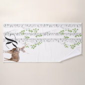 Serviette de bain personnalisée Deer Doe Buck Wood (Serviette de bain)