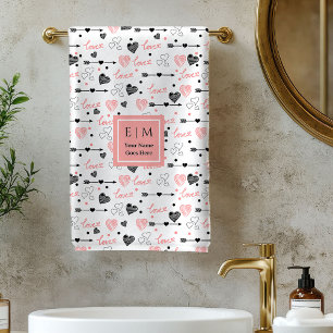 Serviette de bain personnalisée Saint-Valentin Ros