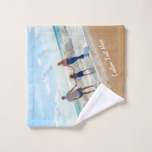 Serviette de bain photo personnalisée Définir vos (Gant de toilette)
