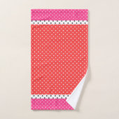 Serviette de bain Pois rose rouge (Serviette à main)