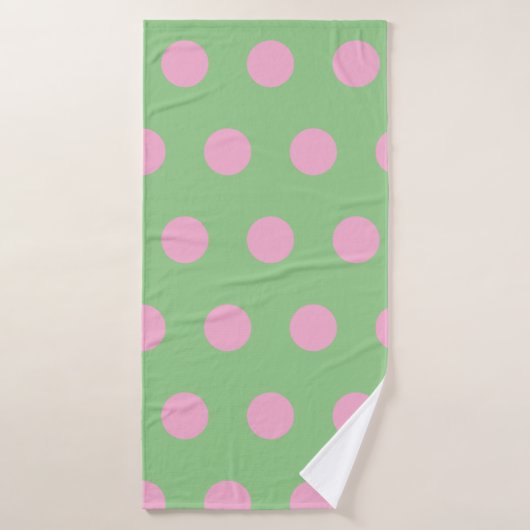 Serviette de bain Polka Dot (Sage Green & Pastel R (Serviette de bain)