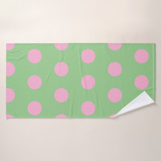 Serviette de bain Polka Dot (Sage Green & Pastel R (Serviette de bain)