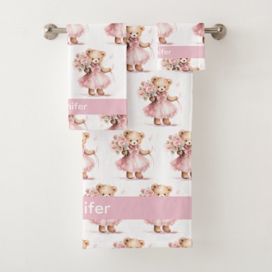 Serviette de bain pour bébé et tout-petit girly |  (En situation)