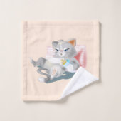 Serviette de bain pour bébé Kitten Set Couleurs Pe (Gant de toilette)