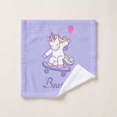 Serviette de bain pour enfants avec licorne aux co (Gant de toilette)